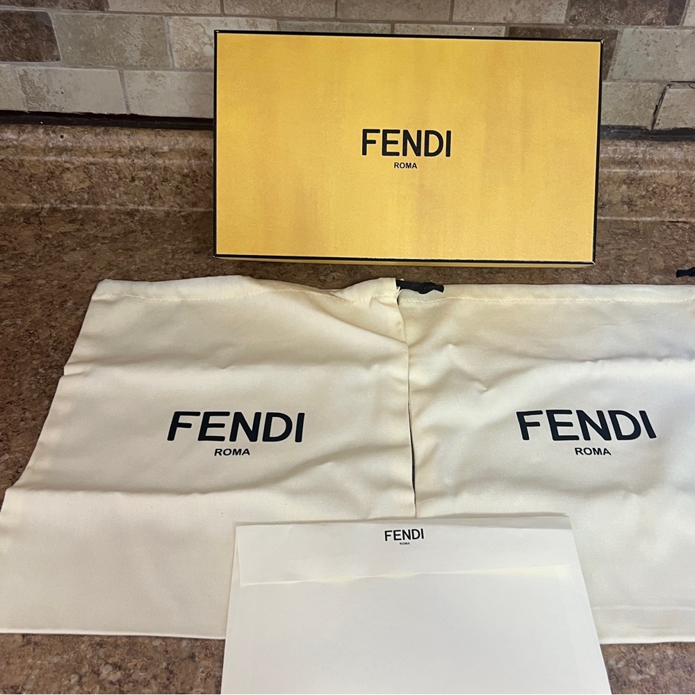 Fendi Cream Dust Bag Set, Box & Cards